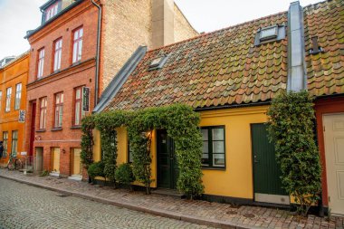 İsveç 'in Skane şehrinde Malmö sokak manzarası