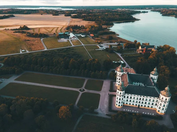 Skokloster Castle Sunset Drone Sweden — Stock Photo, Image