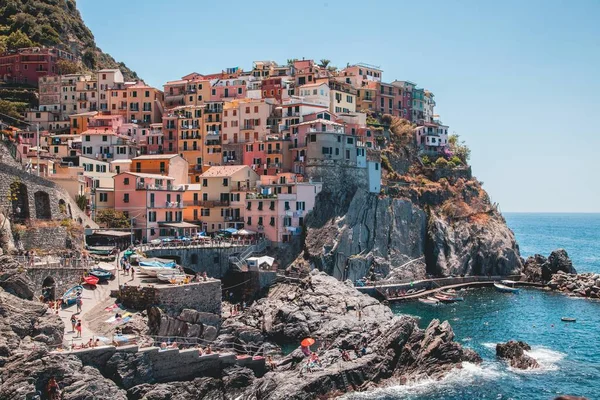 Вид Манаролу Cinque Terre Італія — стокове фото