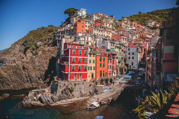 Απόψεις Του Riomaggiore Στο Cinque Terre Ιταλία — Φωτογραφία Αρχείου
