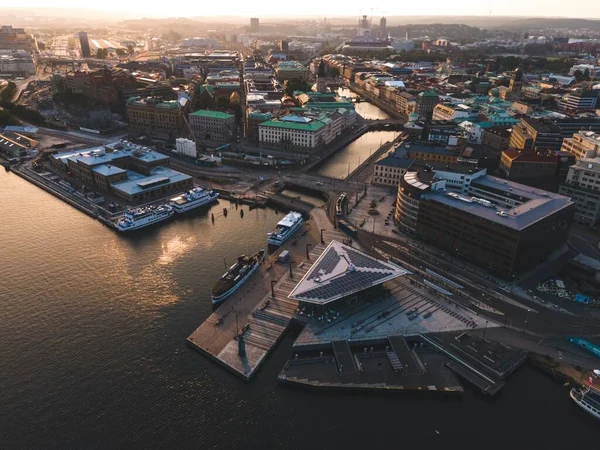 Vistas Stenpiren Nascer Sol Gotemburgo Suécia — Fotografia de Stock
