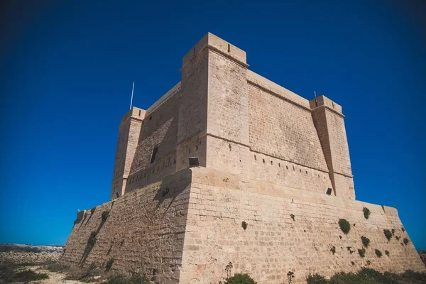 Pemandangan Mary Tower Pulau Comino Malta — Stok Foto