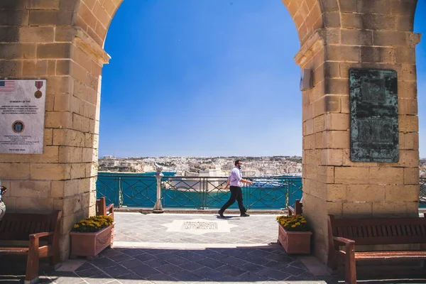 Valletta Daki Yukarı Barrakka Bahçeleri Malta — Stok fotoğraf