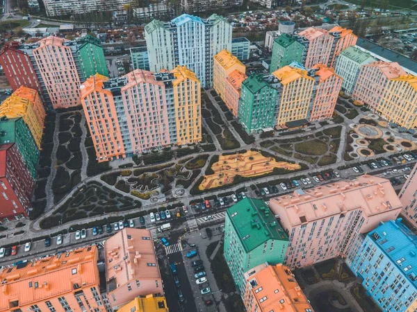 Comfort Town Aparment Complex Drohne Kiew Ukraine — Stockfoto