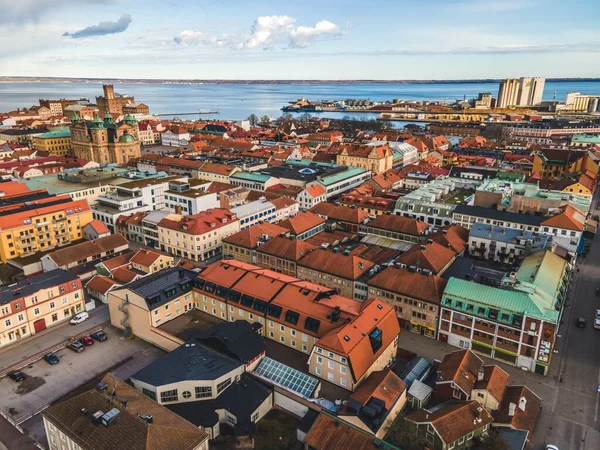 Kilátás Svéd Város Kalmar Felett — Stock Fotó