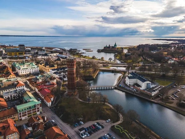 瑞典卡尔马市上方的景观 — 图库照片