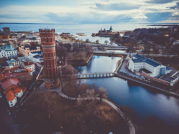 カルマルのスウェーデンの街の上の景色 — ストック写真