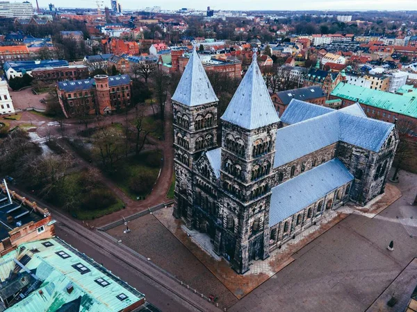 Kathedrale Von Lund Winter Skane Schweden — Stockfoto