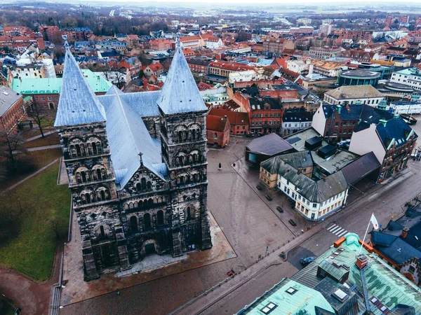Kathedrale Von Lund Winter Skane Schweden — Stockfoto