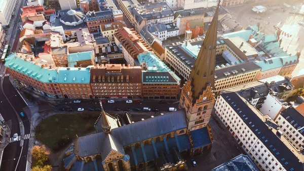 Igreja São Pedro Como Visto Malmo Suécia — Fotografia de Stock