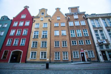 Polonya 'nın Gdansk kentindeki şehir merkezinin manzarası
