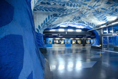 Stockholm, İsveç 'teki T-Centralen Tünelbana İstasyonu