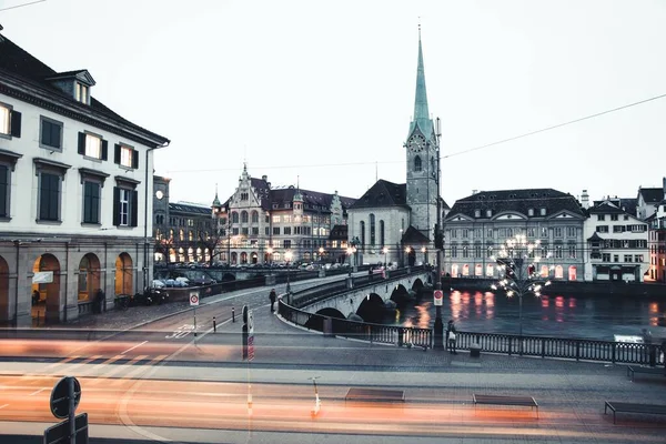 Kostel Fraumunster Nachází Curychu Švýcarsko — Stock fotografie