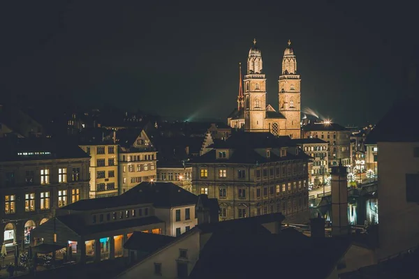 Visa Grossmunster Church Zürich Schweiz — Stockfoto