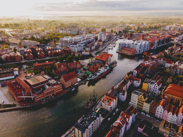 Luftaufnahme Der Polnischen Stadt Danzig — Stockfoto
