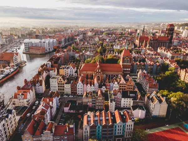 Flygfoto Över Den Polska Staden Gdansk — Stockfoto