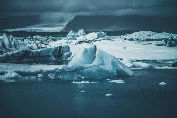 Jokulsarlon Gleccserlagúna Izland Déli Partjainál — Stock Fotó