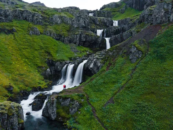 Klifbrekkufossar Waterfalls Eastern Coast Iceland — Stock Photo, Image
