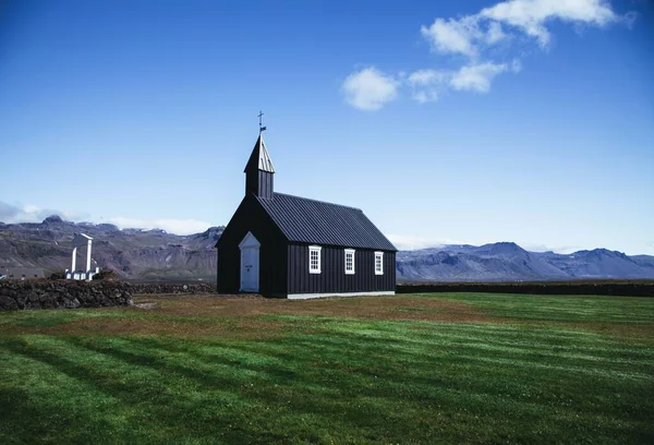 Εκκλησία Της Budkirkja Στη Χερσόνησο Snaefellsness Στην Ισλανδία — Φωτογραφία Αρχείου