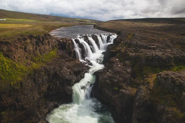 Kolufoss Vízesés Izland Nyugati Részén — Stock Fotó