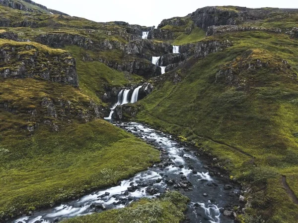 Klifbrekkufossar Waterfal Timur Islandia — Stok Foto