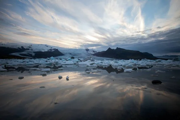 Λιμνοθάλασσα Fjellsarlon Παγετώνα Στη Νότια Ακτή Της Iceland — Φωτογραφία Αρχείου
