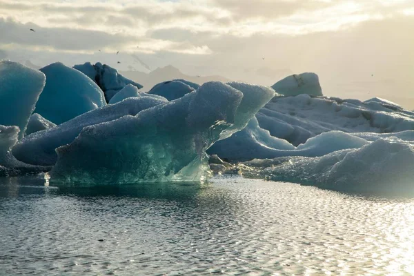 Zlanda Nın Güney Kıyısındaki Jokulsarlon Buzul Gölü — Stok fotoğraf