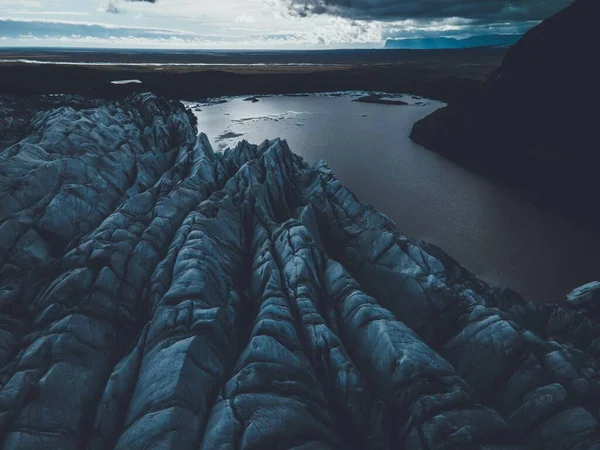 Svinafellsjokull Gletsjer Aan Zuidkust Van Ijsland — Stockfoto