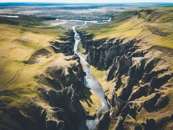 Fjadrargljufur Kanyon Izland Déli Partján — Stock Fotó