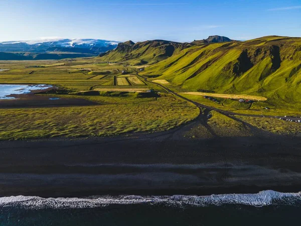 Praia Reynisfjara Costa Sul Islândia — Fotografia de Stock