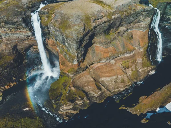 Haifoss Vattenfall Högländerna Island — Stockfoto