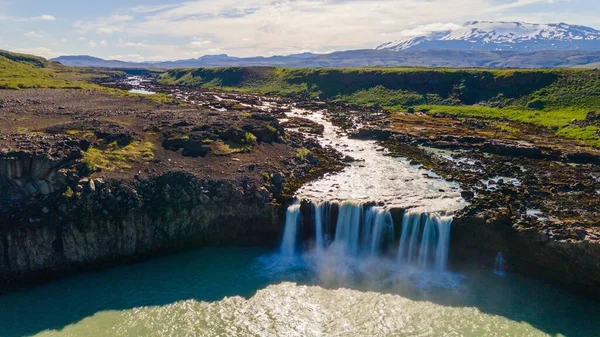 Thojafoss Vízesés Izland Felföldjein — Stock Fotó