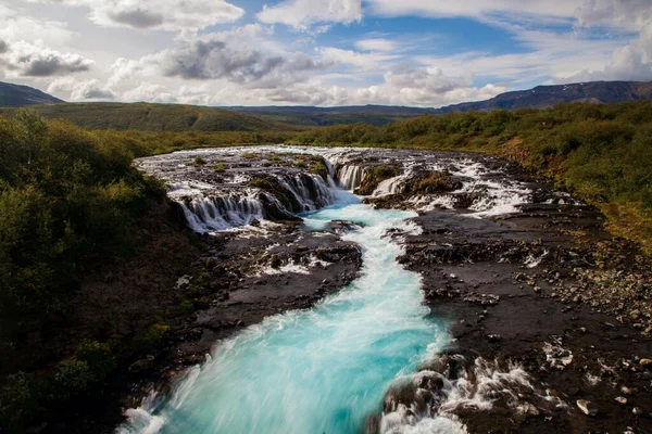 Wodospad Bruarfoss Podczas Lata Wschodniej Islandii — Zdjęcie stockowe
