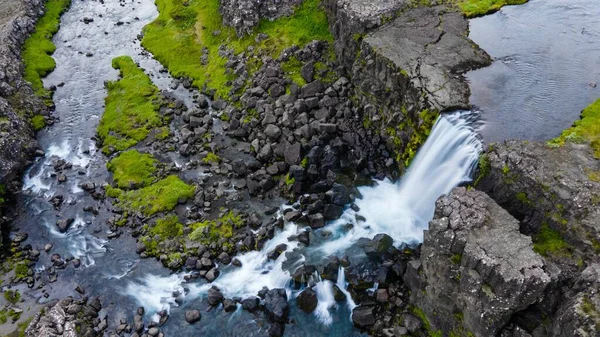Wodospad Oxararfoss Parku Narodowym Thingvellier Islandii — Zdjęcie stockowe