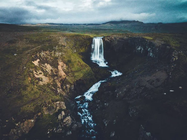 Wasserfall Svodufoss Auf Der Halbinsel Snaefellness Island — Stockfoto