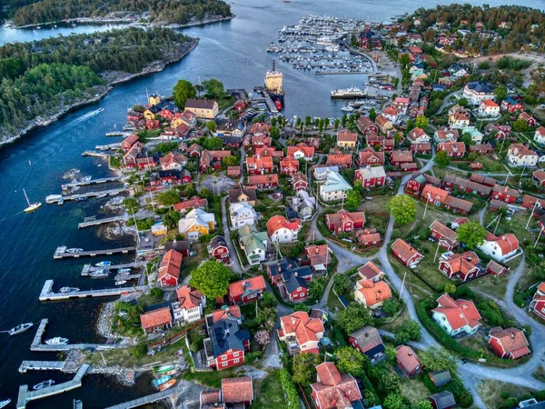 Вид Воздуха Сандхамн Стокгольмском Архипелаге — стоковое фото