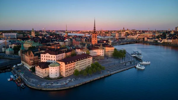 Gamla Stan Estocolmo Suécia Por Drone — Fotografia de Stock