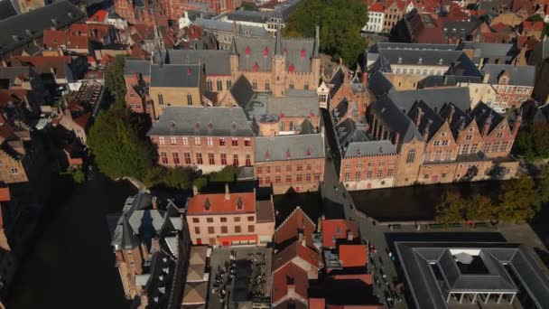 Брюгге Сіті Хол Бельгії Drone — стокове відео