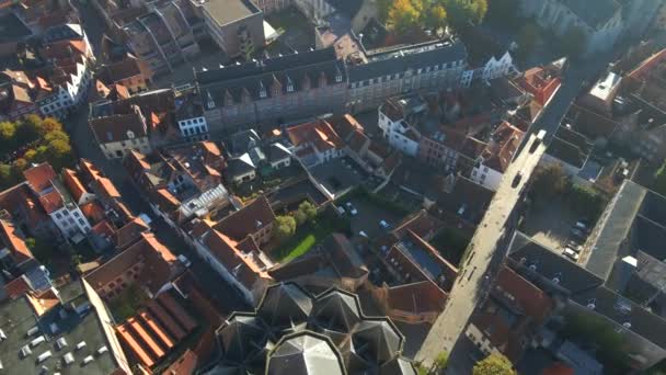 Vistas Bruges Bélgica Por Drone — Vídeo de Stock