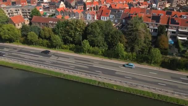 Widok Brugię Belgia Przez Drone — Wideo stockowe