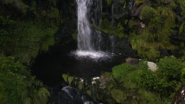 Svartafoss Waterfall Torshavn Faroe Islands Drone — стокове відео