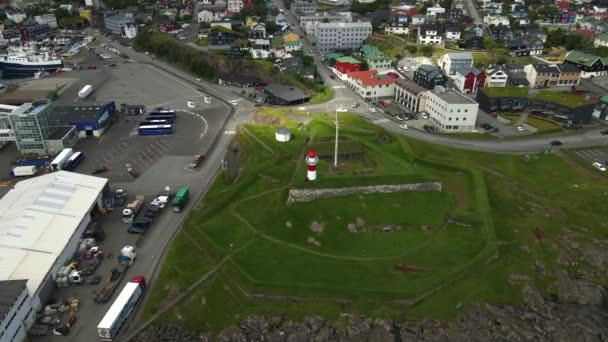 Skansen Dans Torshavn Îles Féroé Par Drone — Video