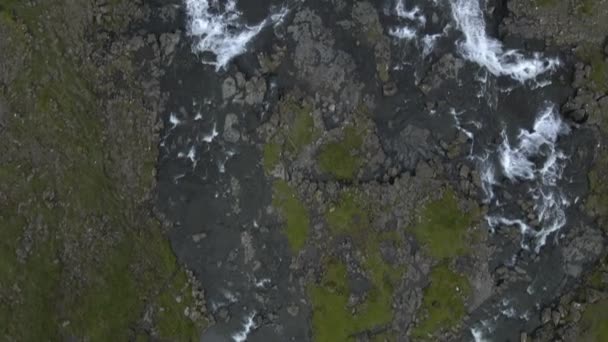 Fossa Waterfall Streymoy Faroe Islands Drone — 비디오