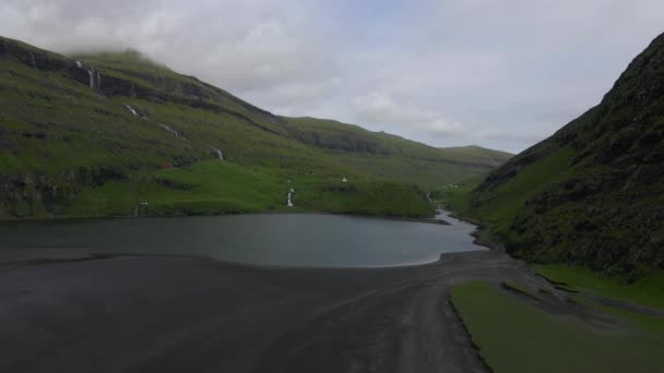 Saksun Island Streymoy Faroe Islands Drone — стокове відео