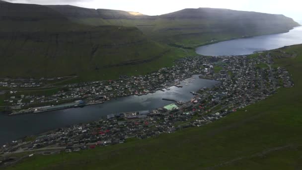 Klaksvik Bordoy Фарерських Островах Drone — стокове відео