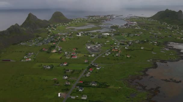 挪威Lofoten群岛的Vaeroy Drone — 图库视频影像