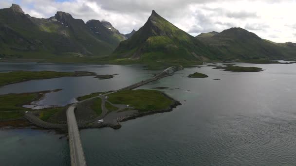 Lofoten Szigetek Norvégiában Drónnal — Stock videók