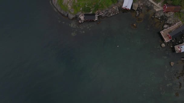 Nusfjord Lofoten Islands Νορβηγία Από Τον Drone — Αρχείο Βίντεο