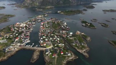 Henningsvaer, Lofoten Adaları 'nda, Norveç, Drone tarafından