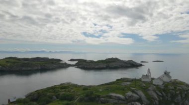 Henningsvaer Lofoten, Norveç 'te İHA ile havalandı.